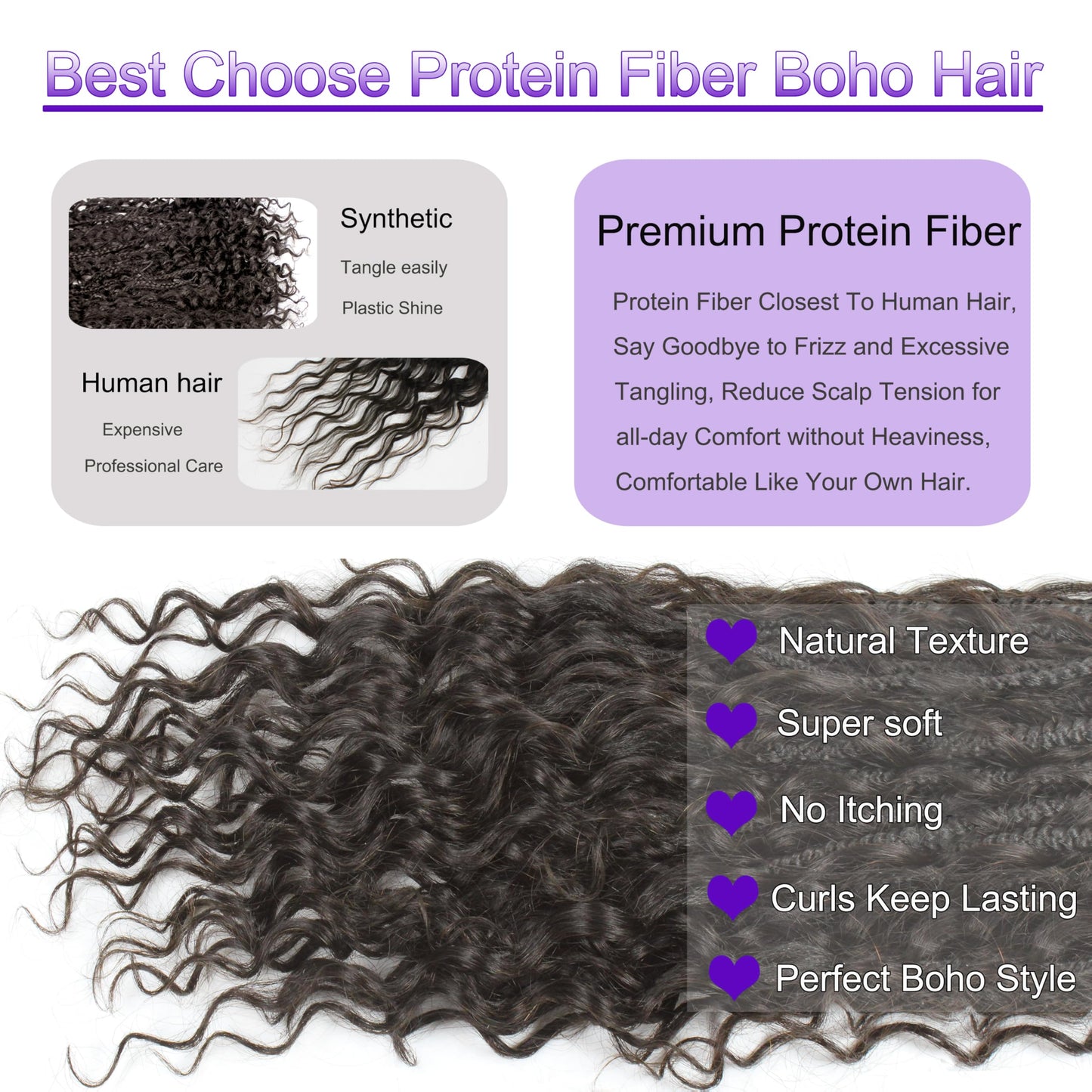 Goddess Box Braids Crochet Hair 14 inch Pure Protein Fiber Close to Human Hair 8 packs Boho Crochet Braids for Black Women Pre looped Bohemian Box Braid with Curly Ends Hair Extensions(14 inch, #4)