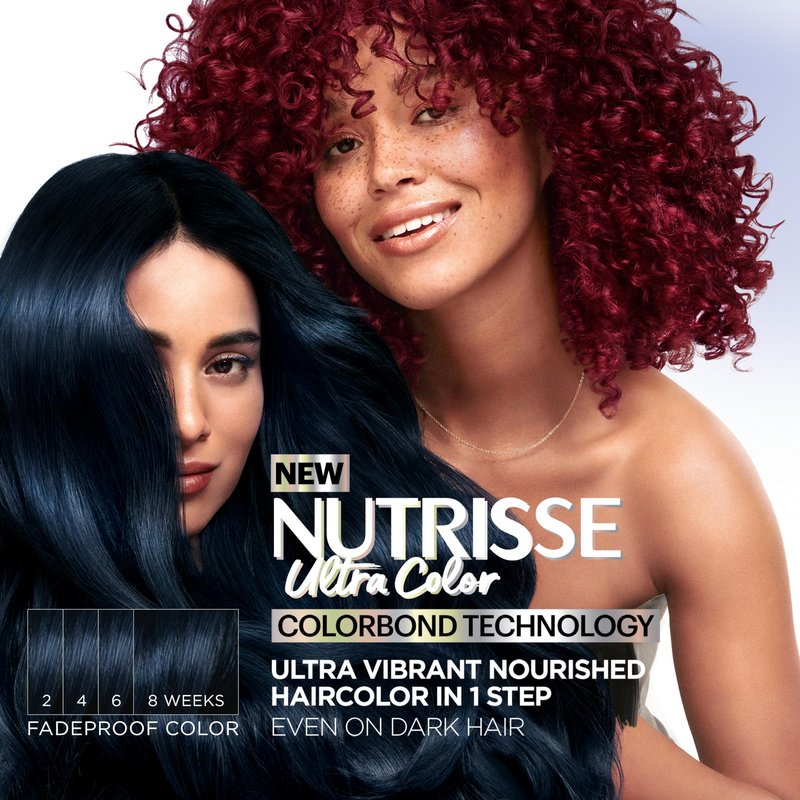 Garnier Nutrisse Ultra Color Hair Color, Permanent Hair Dye for Up to 8 Weeks of Bold, Vibrant, Fade-Resistant Results, Vegan & Cruelty-Free, RP1 Dark Intense Pink Red (Cherry Flamingo), 2 Count