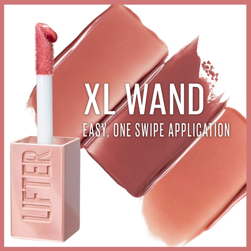 Maybelline Super Stay Vinyl Ink Liquid Lipstick + Lifter Gloss Makeup Bundle, Includes 1 Red Lipstick in Lippy and 1 Pink Lip Gloss in Opal