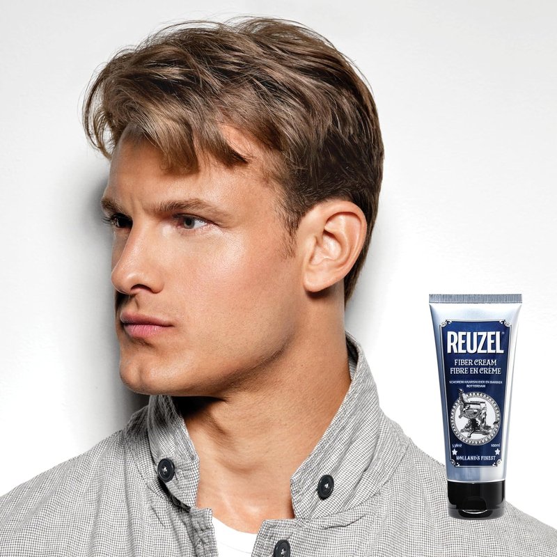 Reuzel Fiber Cream - Low Shine Hair Styling Cream for Strong Hold | 3.38 oz