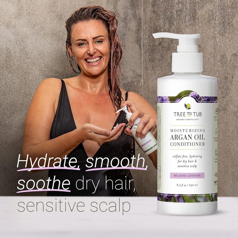 Biotin Fine Hair Thickening Shampoo & Moisturizing Conditioner | Sulfate-Free Argan Oil for Thicker, Fuller Volume