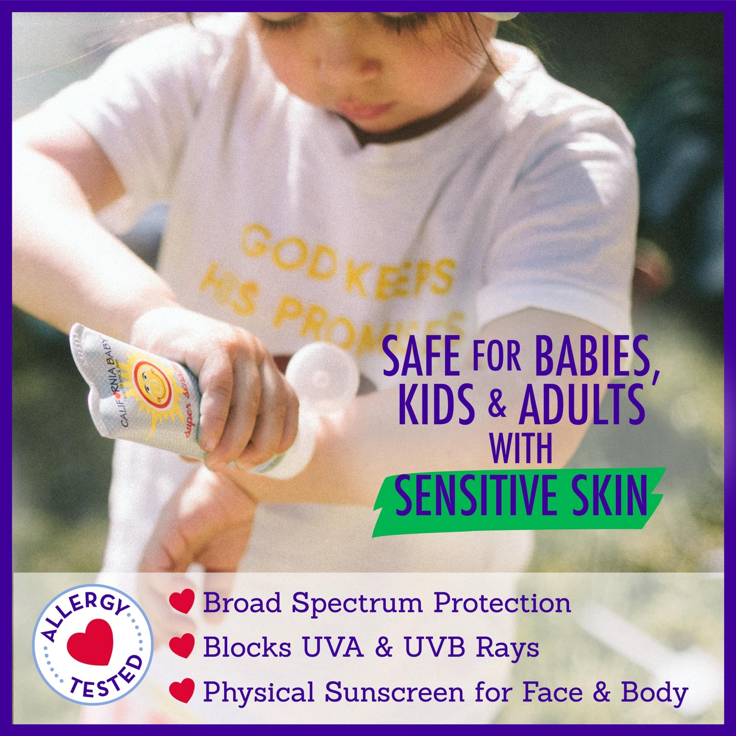 California Baby Super Sensitive SPF 30+ Sunscreen | Unscented | Mineral Based | Titanium Dioxide | Travel Size Baby Sunscreen for Face + Body | 1.8 oz