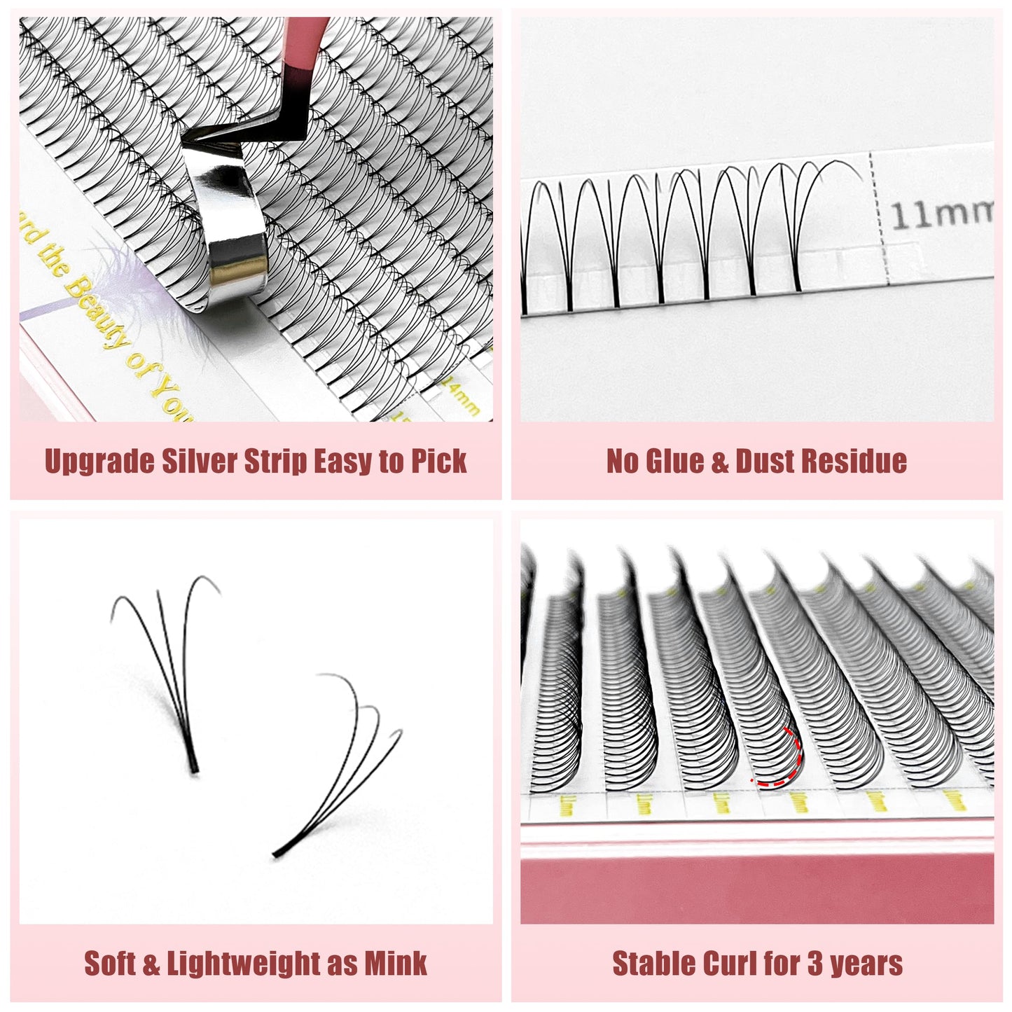 ABONNIE 800 Premade Fans Eyelash Extensions 3D 10mm Mix Premade Lash Fans 0.07 Thickness D Curl Lash Extensions Handmade Volume Lash Extensions (Short Stem 3D 0.07-D 10mm)