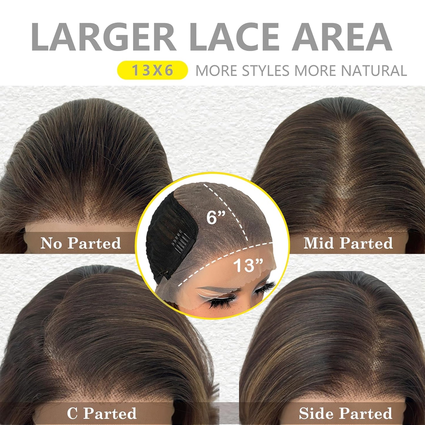 **SOKU 13x6 Lace Front Wavy Wig - 12 Inch Short Synthetic Wig for Black Women | Highlight Brown, Pre-Plucked, Glueless**