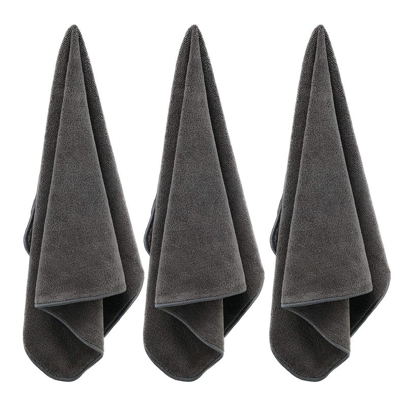 POLYTE Professional Quick Dry Lint Free Microfiber Hair Drying Salon Towel, 16 x 29 in, 8 Pack (Dark Gray)