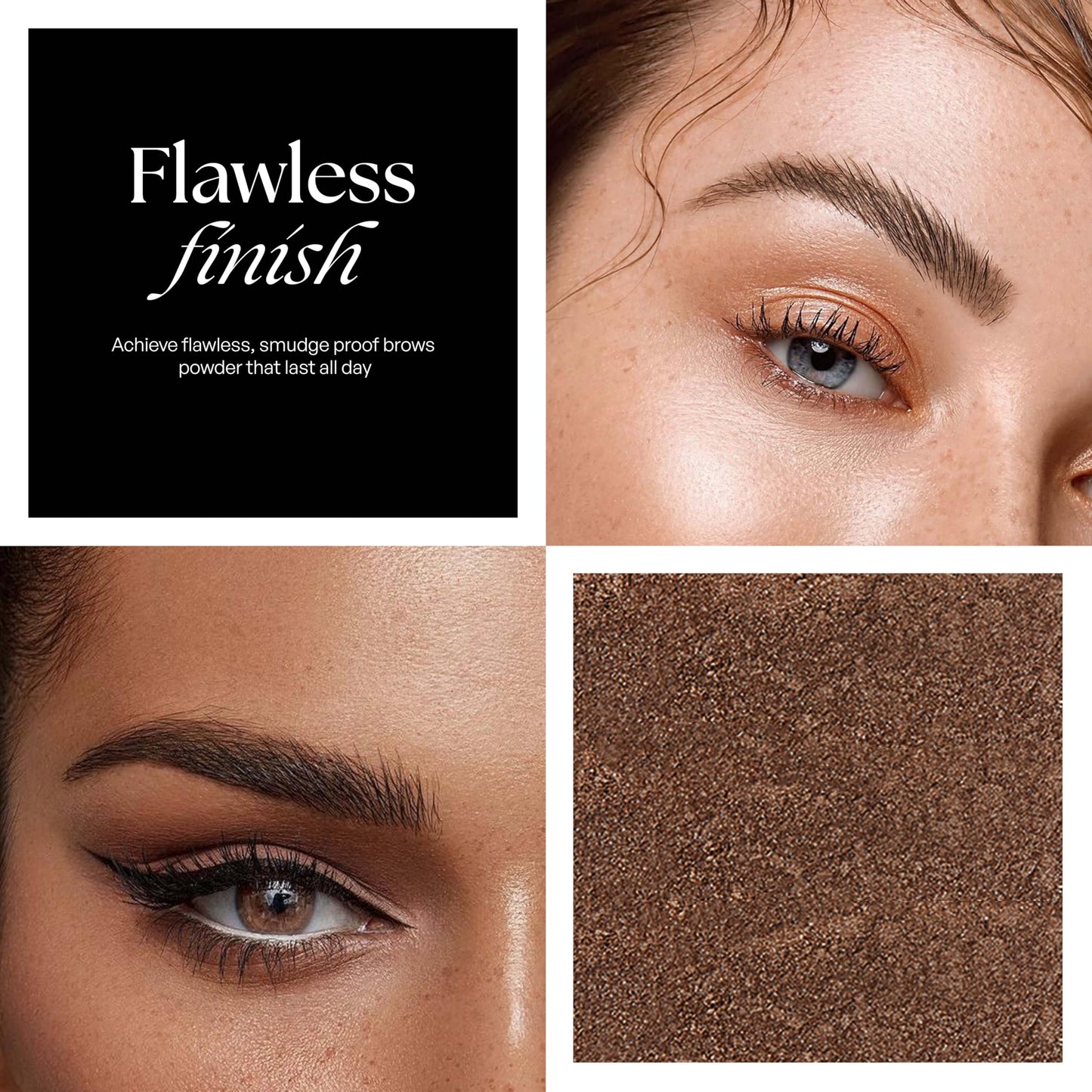 SORMÉ Smudge Proof Long Lasting Eye brow Powder for Women - Always Perfect Brows with Brush and 3 Shaping Eyebrow Stencils (Fine, Medium, Full) - Finest Color Pigment Eyebrow Filler - Medium Brown