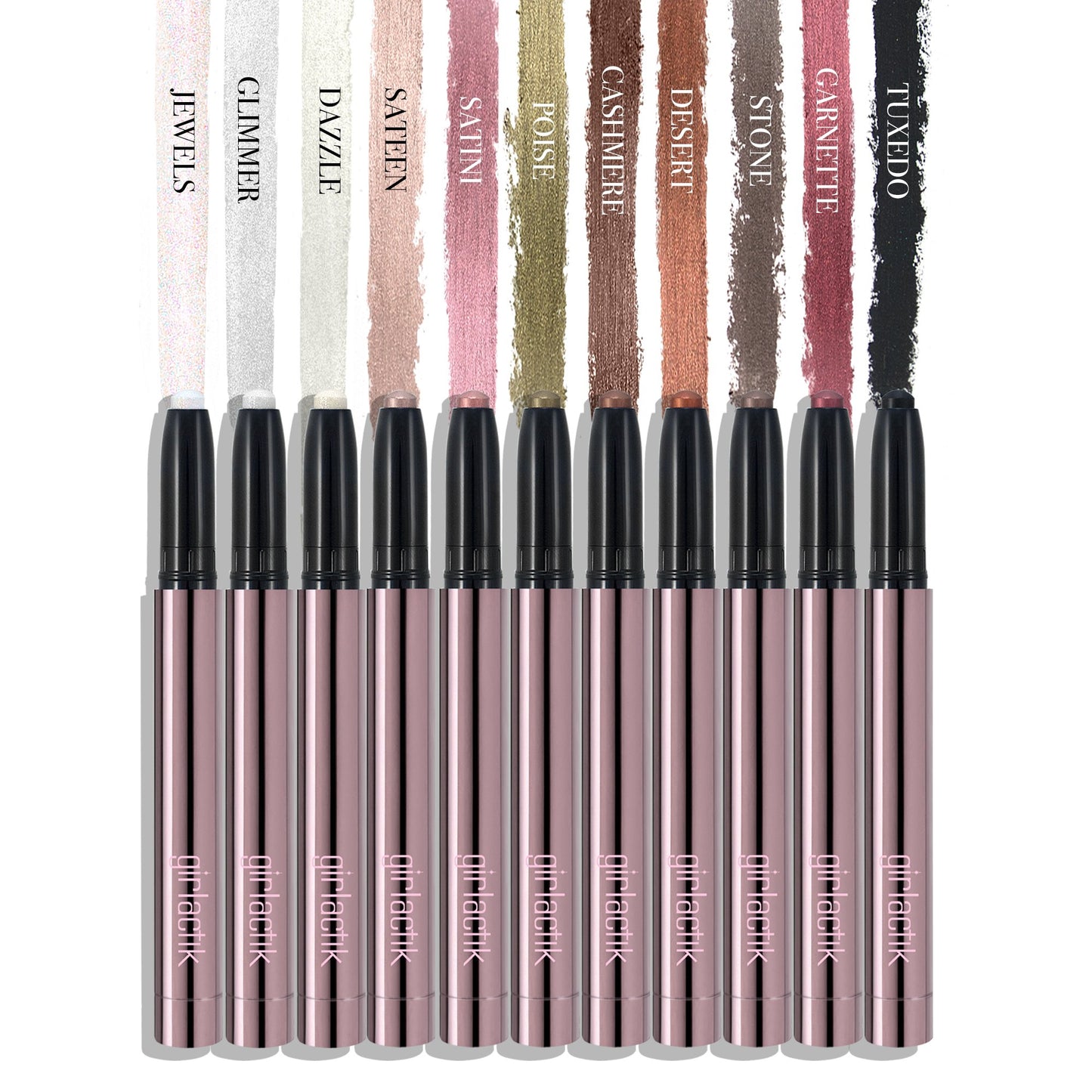 Girlactik Shadow Stick – Long-Wearing Cream Eyeshadow Stick, Blendable & Smudge-Resistant Eye Makeup – Vegan, Cruelty-Free, Easy One-Swipe Application (Satini)