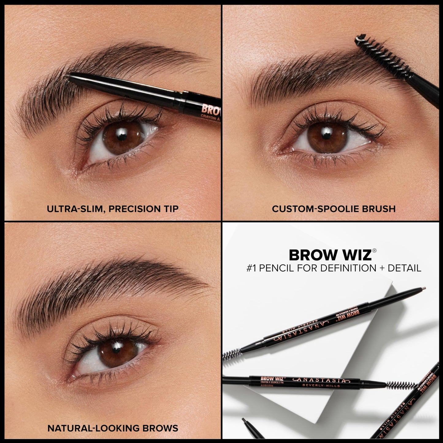 Anastasia Beverly Hills Brow Wiz - Ultra-Slim Retractable Eyebrow Pencil for Hair-Like Strokes, Natural Precision Definition, Longwear Waterproof Smudge-Proof for Filling & Shaping Brows - Blonde