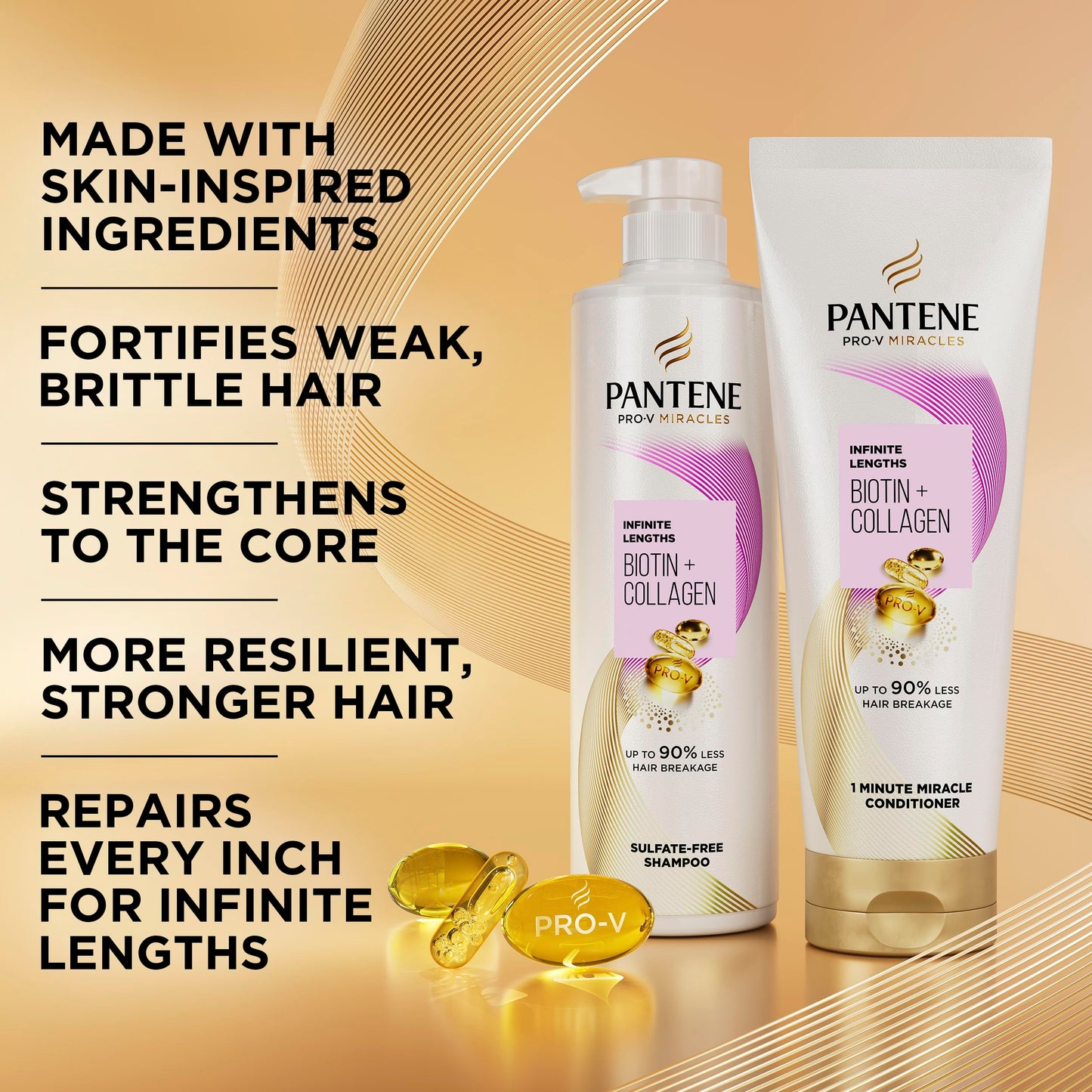 Pantene Pro-V Miracles Infinite Lengths Biotin + Collagen 1 Minute Miracle Conditioner 10.9 FL OZ