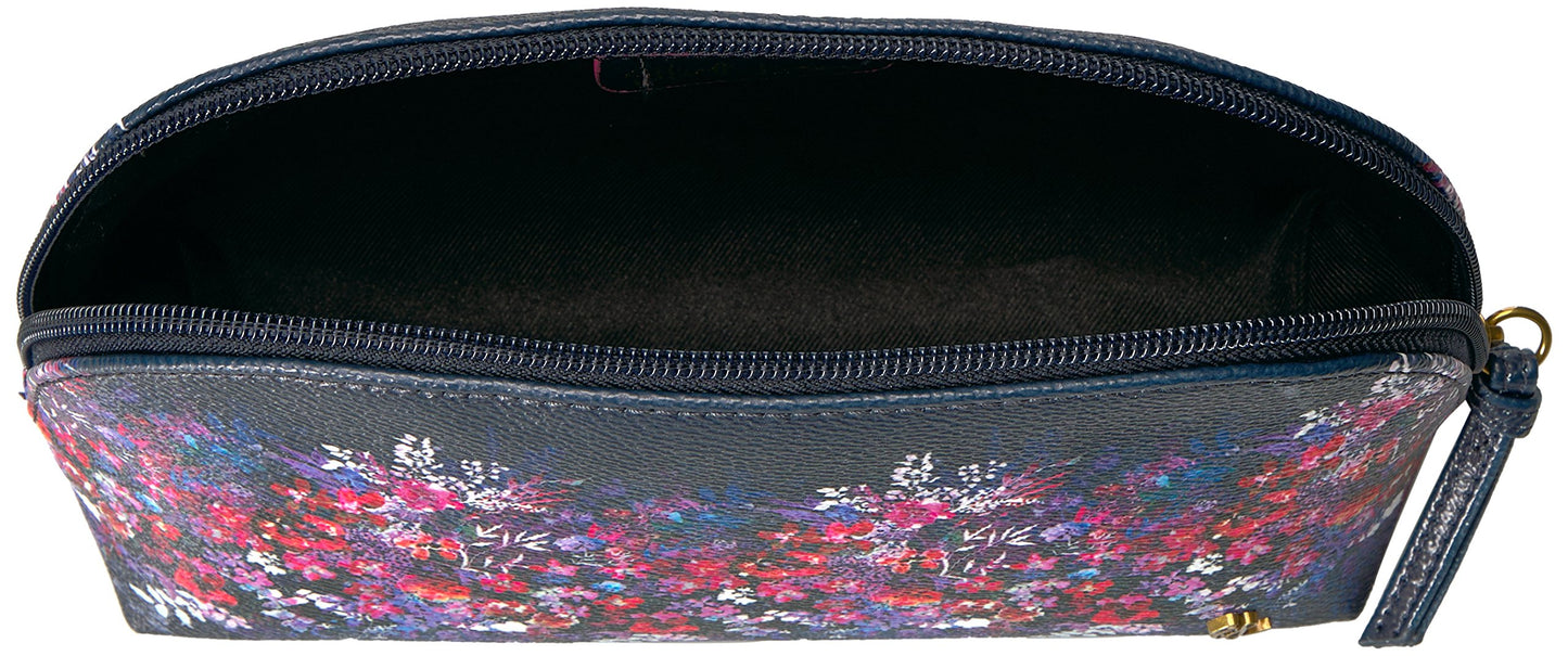 Elliott Lucca Artisan Dome Cosmetic Cosmetic Bag, INDIGO BOUQUET, One Size