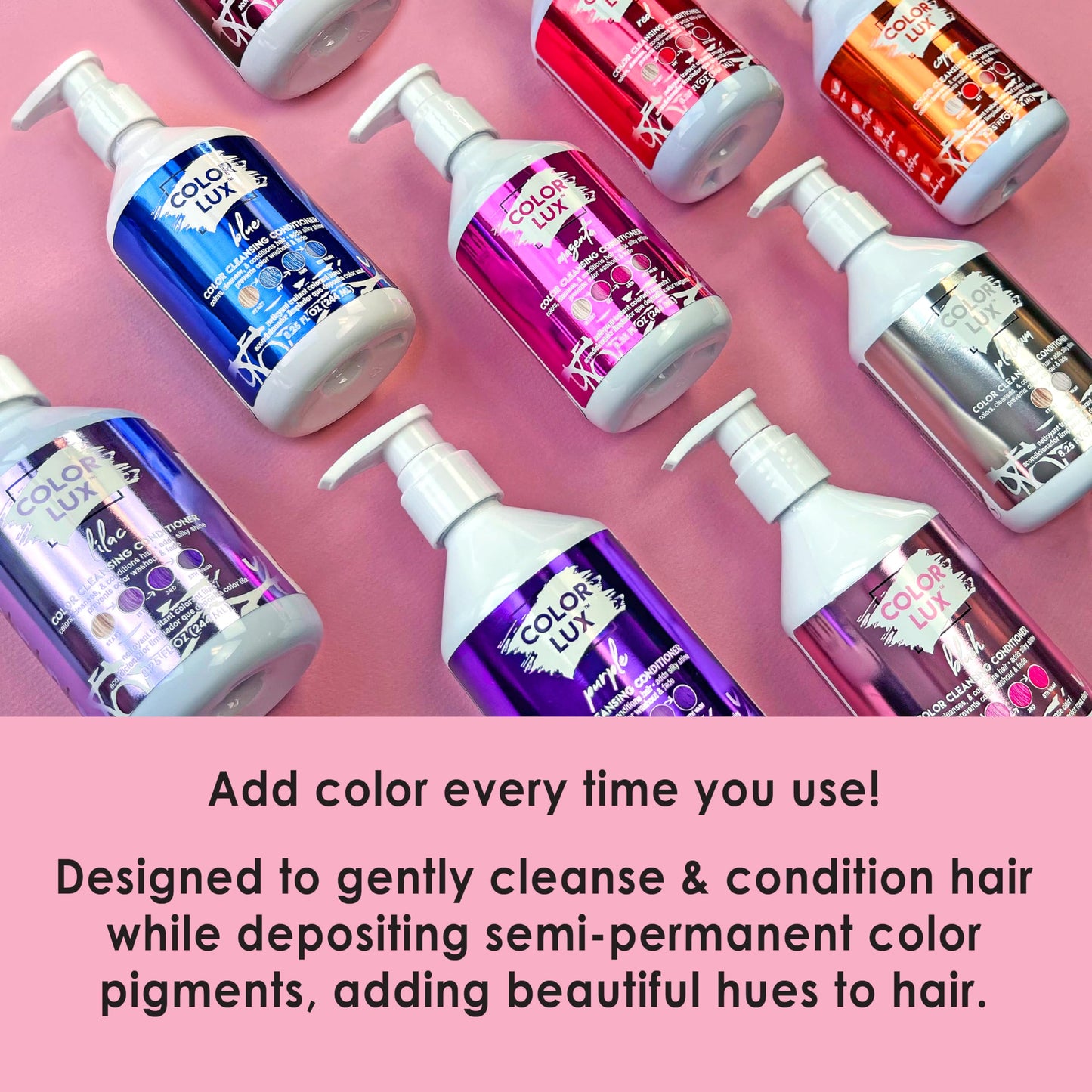 Color Lux Color Cleansing Conditioner, Sangria, 3-in-1 Buildable Color Depositing Formula, Vegan, Sulfate-Free, Paraben-Free, 8.25 oz
