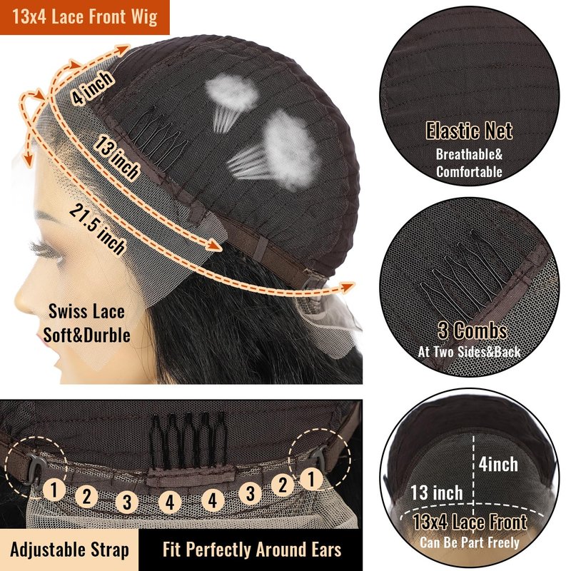 SAPPHIREWIGS 13×4 Black Lace Front Wigs Loose Wave Wig Pre Plucked Hairline Synthetic Lace Frontal Crimp Curly Wigs for Black Women Cosplay Daily Party Use 30 inch