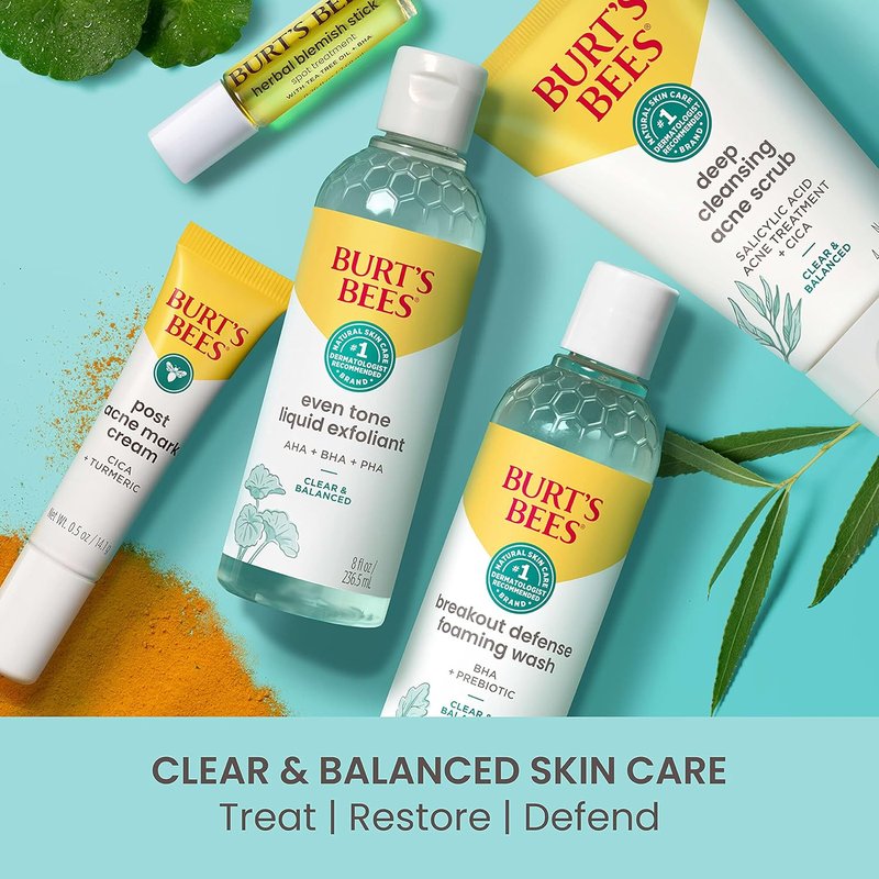 Burt's Bees Foaming Face Wash - BHA Breakout Defense Cleanser for All Skin Types | 8 Oz.