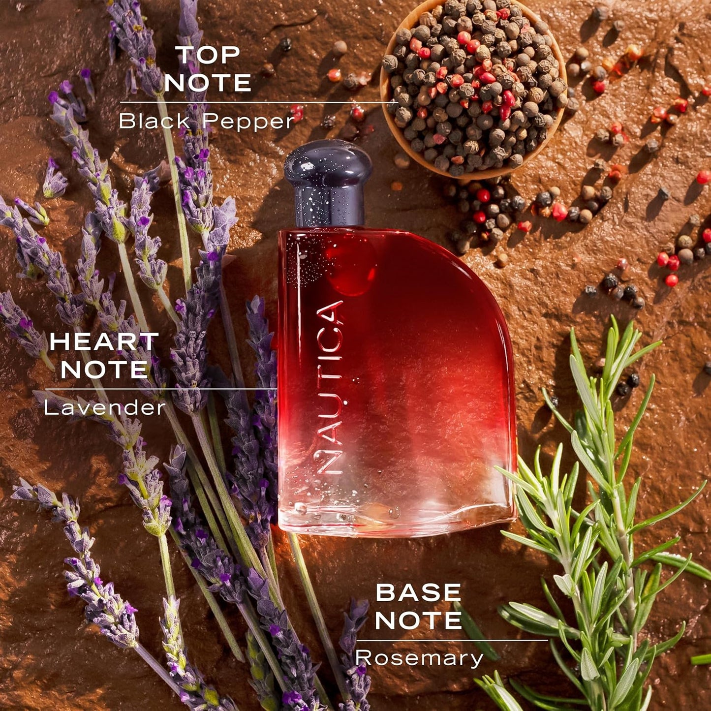 Nautica Men's Fragrance Set - Red EDT 1.6 fl oz & Body Spray 5.9 oz | Aromatic Fougere with Black Pepper, Lavender & Rosemary