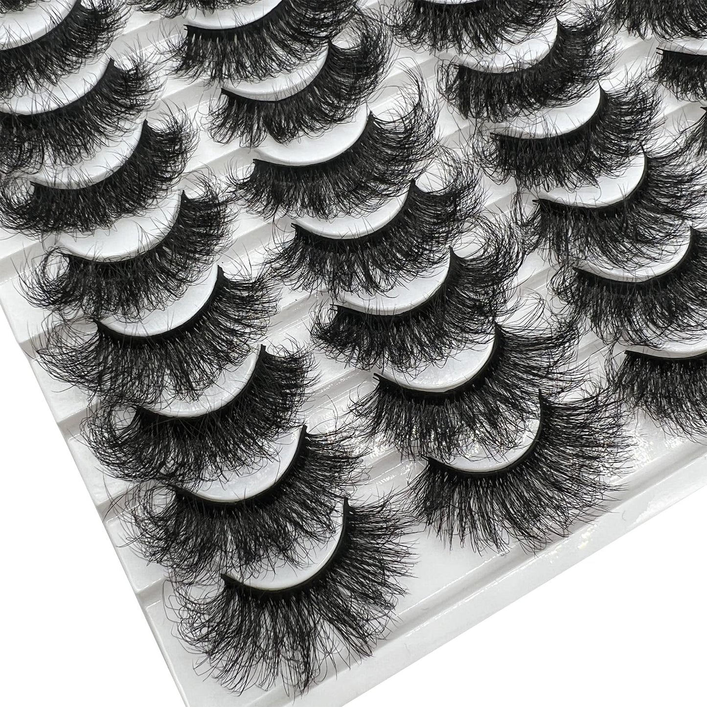 TIKILEY Mink Eyelashes Fluffy 20 MM 3D Thick Big Faux Mink Lashes Natural Look, Wholesale Cat Eye Dramatic Long 20MM Eye Lashes Pack