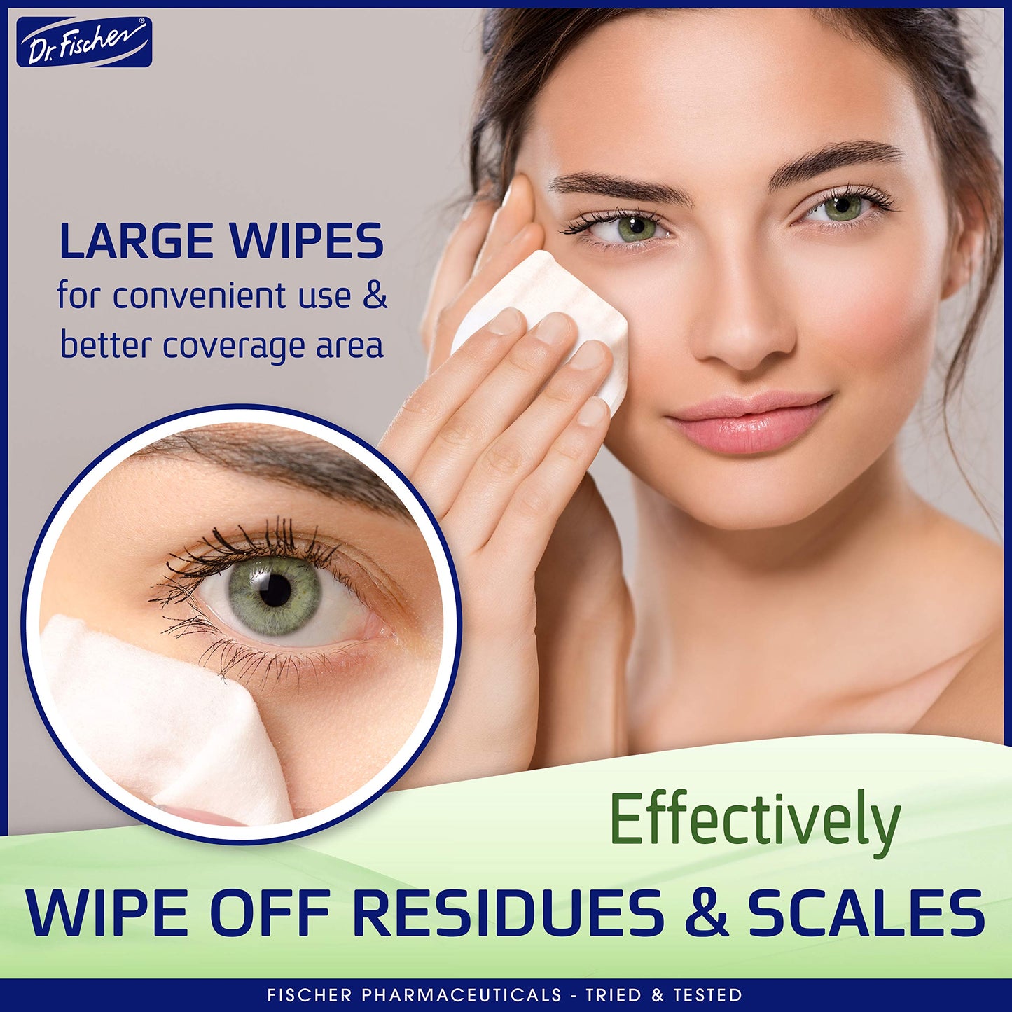 Dr. Fischer Eye Wipes for Dry and Red Eyes, Eyelid Wipes for People