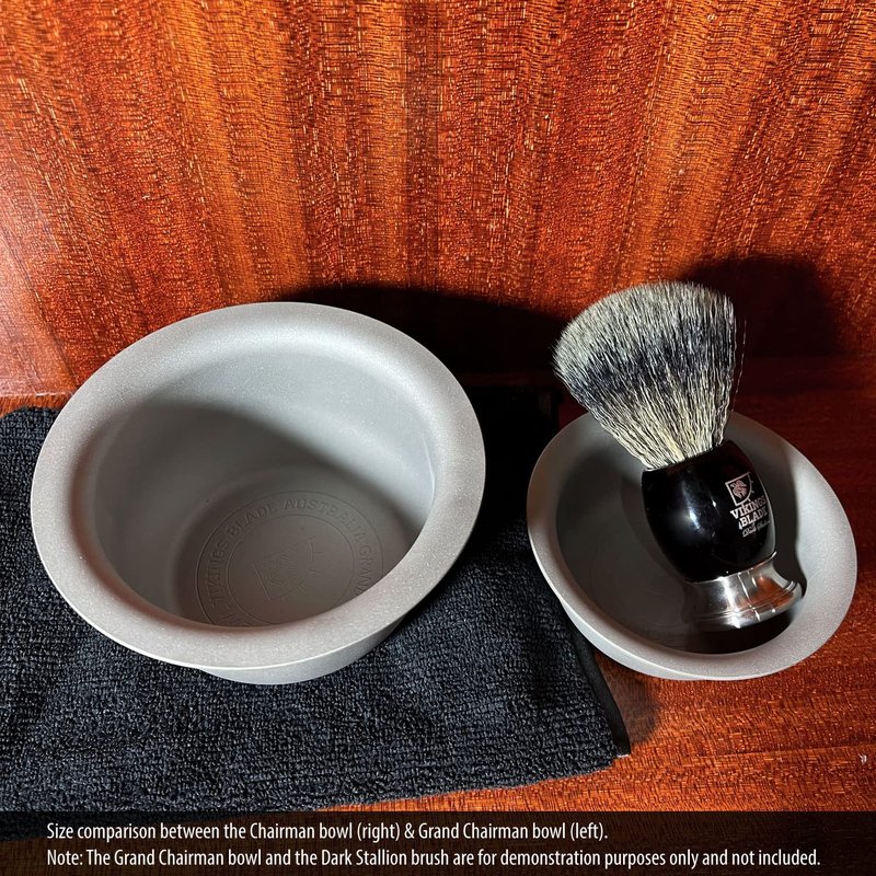 Vikings Blade Luxury Shaving Soap Bowl - Sandblasted Steel for Thick Lather | Unbreakable & Tactile Texture, 3" Diameter