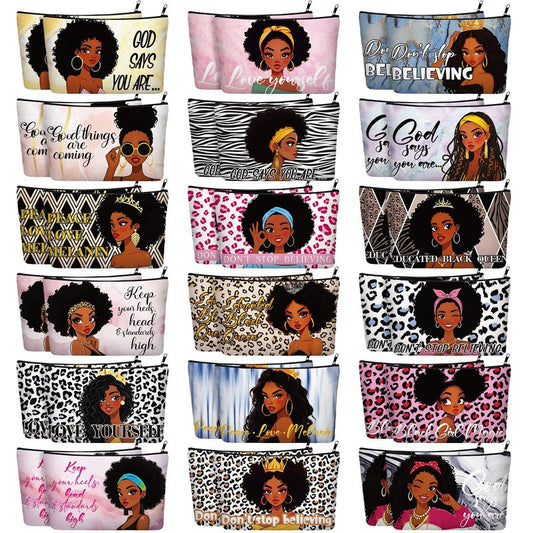 Abbylike 36 Pcs Christmas Makeup Bags Bulk Gifts Plaid Cosmetics Santa Gnomes Elk Snowman Xmas Purse Double Sided Goodie Bags for Women Travel Holiday Present,18 Styles (Christmas)
