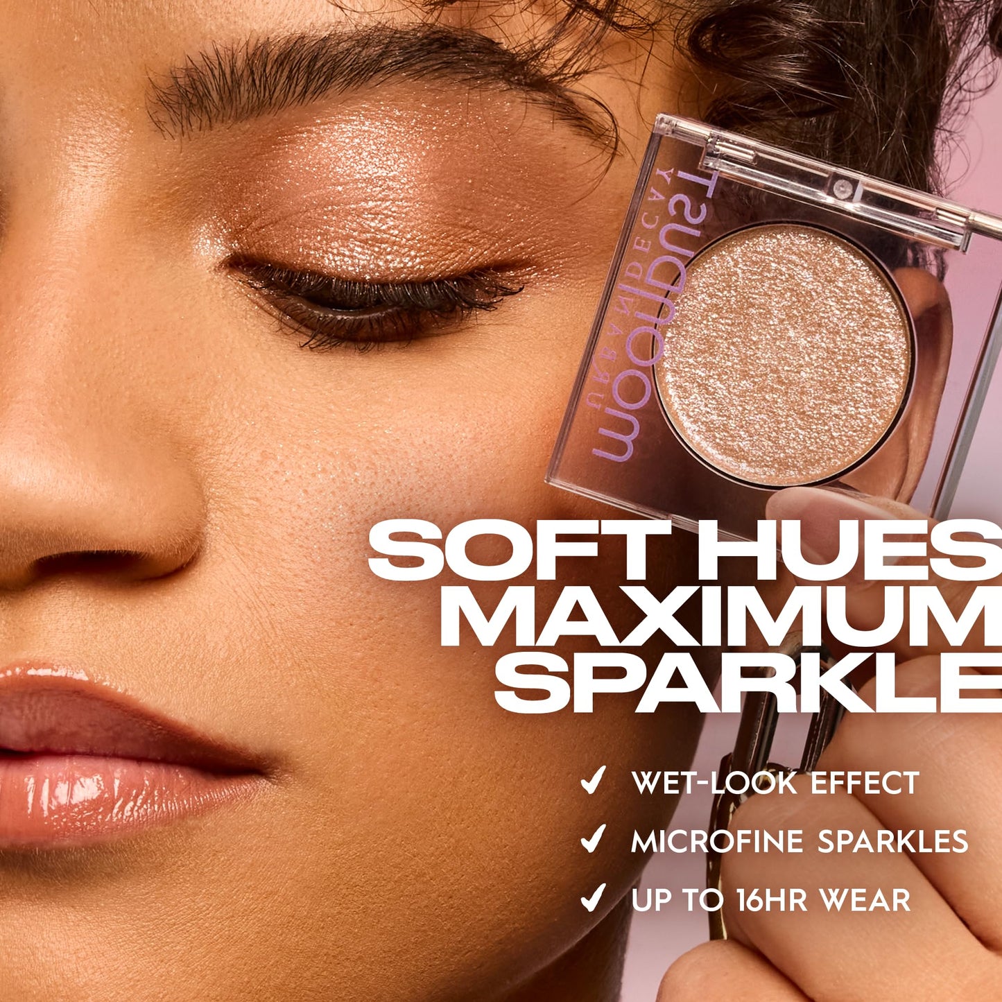 URBAN DECAY Space Cowboy Eyeshadow + Eyeliner Duo Set - Moondust Glittery Eye Shadow (Champagne Gold Silver Sparkle) - 24/7 Waterproof Eyeliner Pencil (Light Peach Shimmer + Silver Glitter)