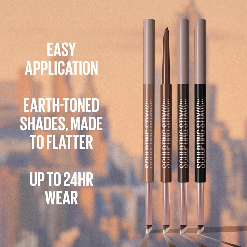 Maybelline Sculpting Stix 2-in-1 Eyeliner - Dual Ended Black, 24HR Smudge & Sweat-Resistant Makeup, 1 Count