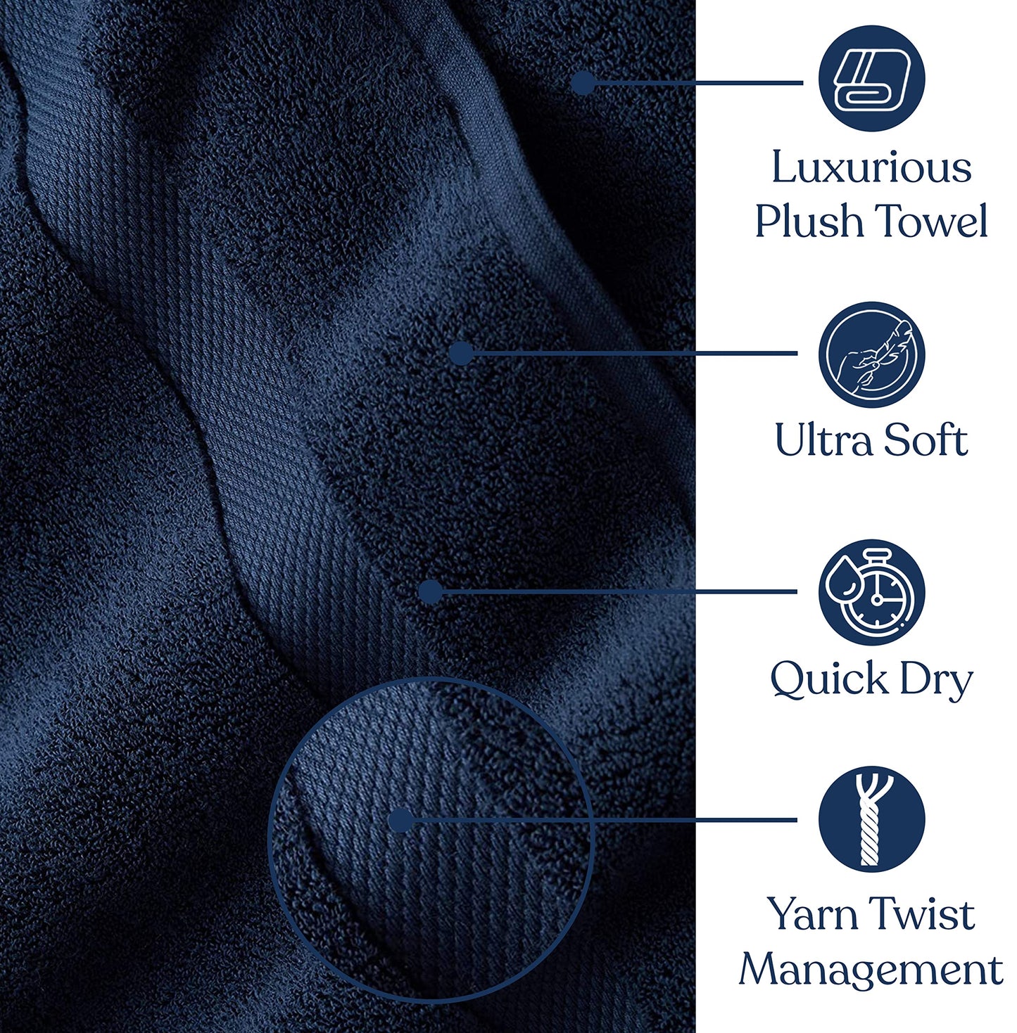 Delara Organic Cotton Luxuriously Plush Washcloths Pack of 6 | GOTS & Oeko-TEX Certified | Premium Quality Face Towels | Feather Touch Technology|650 GSM Long Staple|Soft, Quick Dry & Ultra-Absorbent