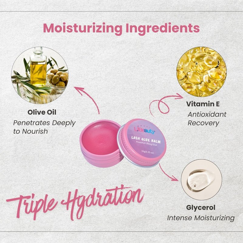 Libeauty Lash Lift Glue Balm Eyelash Perm Glue Wax for Professional Lash Lifting and Brow Lamination, Strong Stickiness and Non-Drying for Easy Adjustment, Water Soluble Lash Adhesive 10g (Pink Peach)
