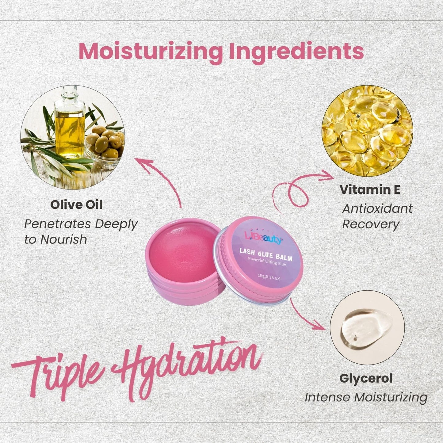 Libeauty Lash Lift Glue Balm Eyelash Perm Glue Wax for Professional Lash Lifting and Brow Lamination, Strong Stickiness and Non-Drying for Easy Adjustment, Water Soluble Lash Adhesive 10g (Pink Peach)