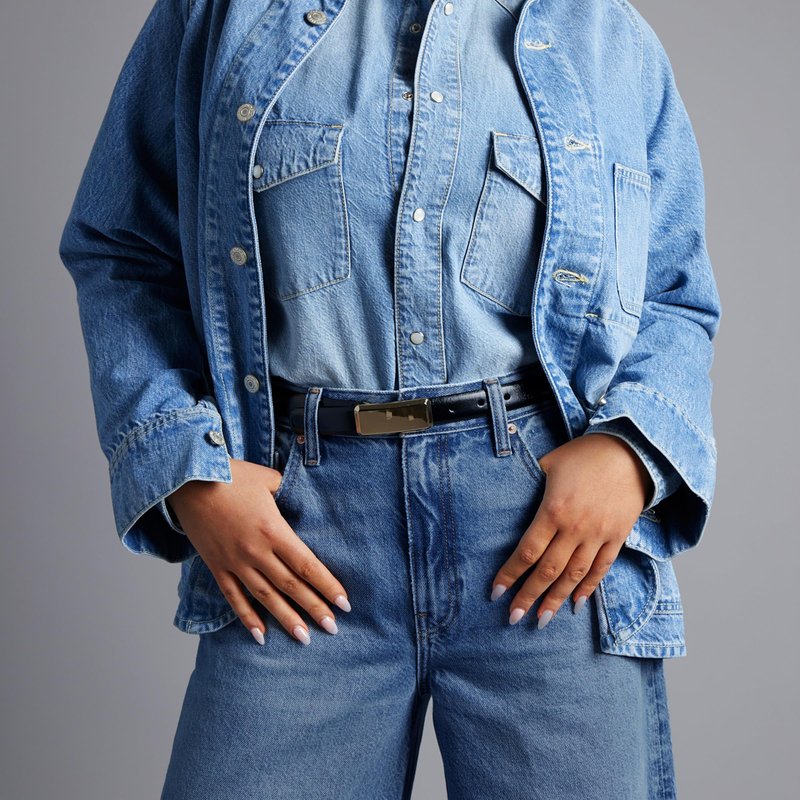 CAKE THE LABEL Womens Baggy Barrel Jeans Wide Leg High Rise Premium Denim Pants Medium Blue