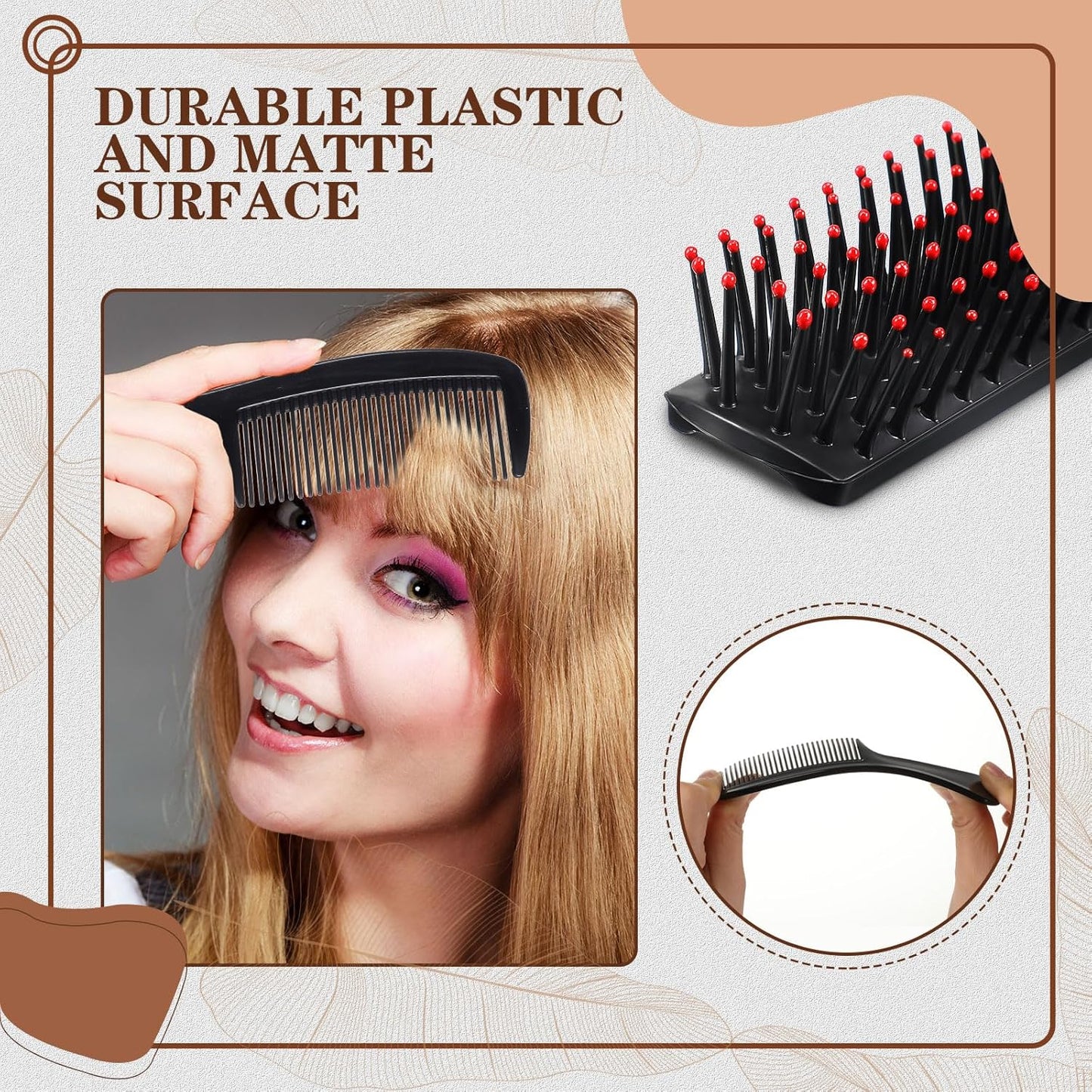 48-Piece Hair Comb Set - Individually Wrapped Brushes for Women | Travel, Hotel, Nursing, Charity (Black)