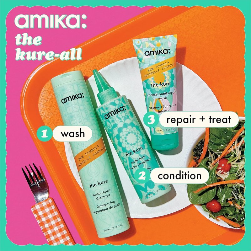 Amika Kure-All Strength & Repair Set - Nourishing Hair Treatment for Damaged Hair