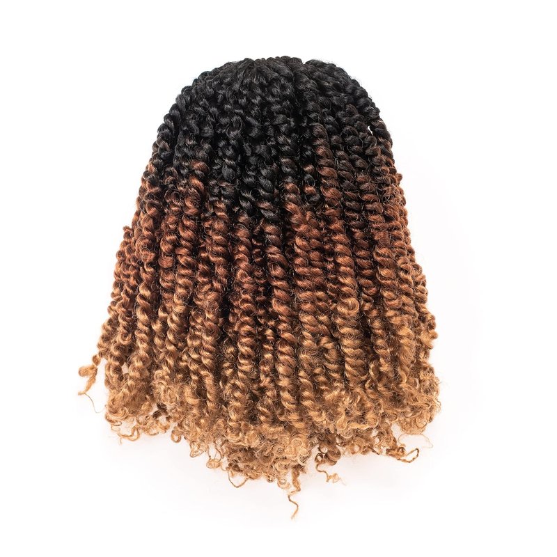 Tiana Passion Twist Hair - 12 Inch Ombre Brown Blonde Crochet Braids | 8 Packs Pre-Twisted Synthetic Extensions