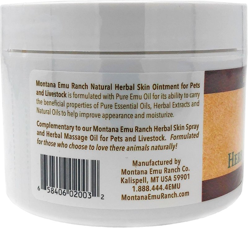 Herbal Skin Ointment for Pets & Livestock - 8 Ounce Jar | Made with Pure Emu Oil