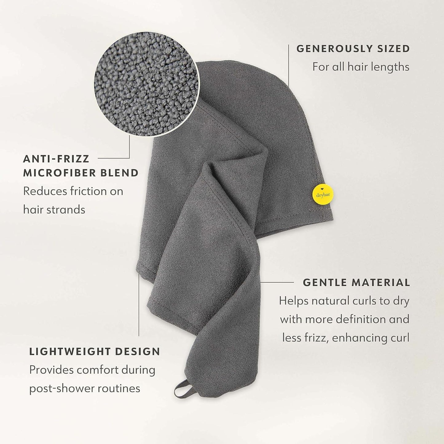 Drybar Microfiber Hair Wrap - Quick-Dry Absorbent Towel for Effortless Styling