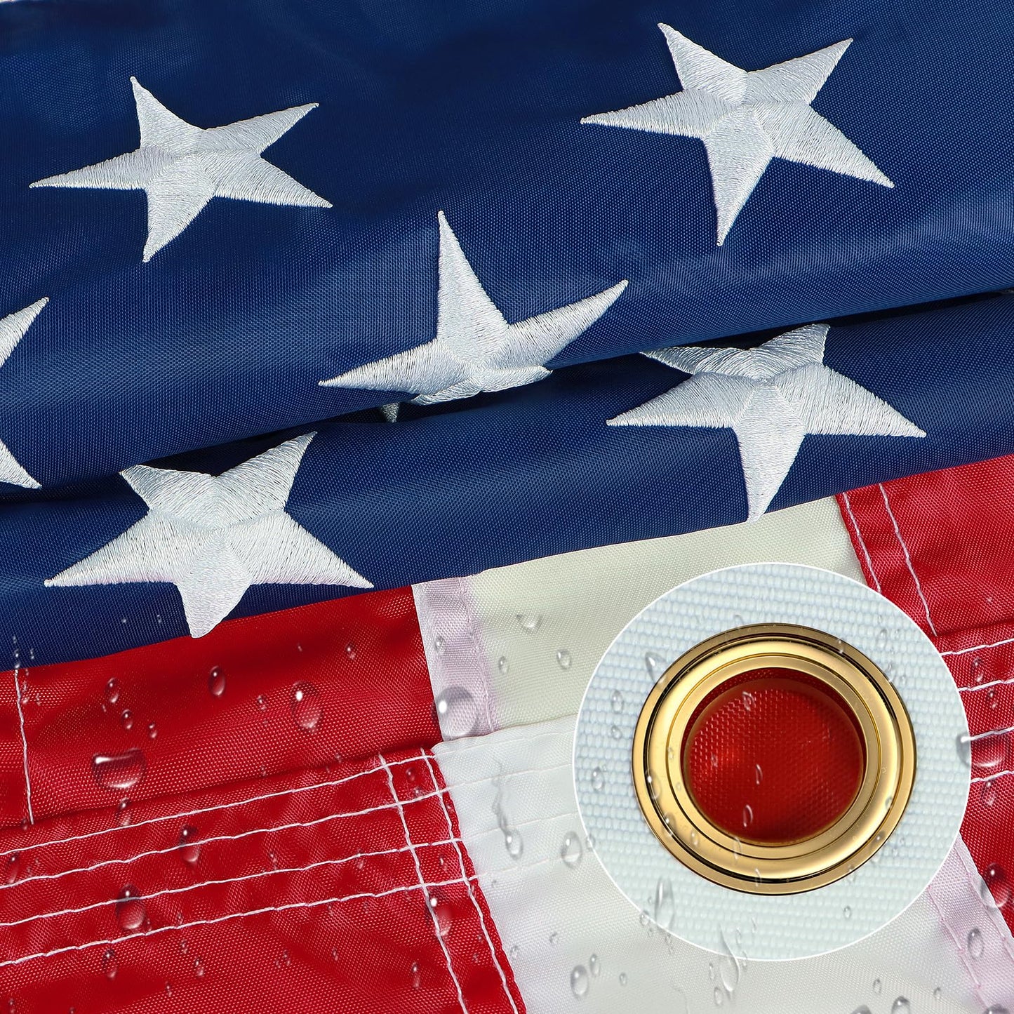 American Flags for Outside 3x5 Ft American Flag Outdoor Heavy Duty, USA Flag residential, US Flags High Wind Embroidered Stars, Sewn Stripes, Thick Spun Polyester UV Fade Resistant, Brass Grommets