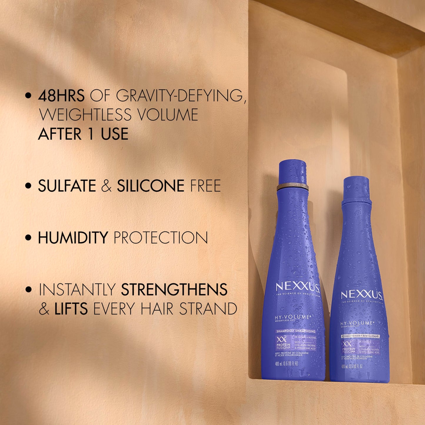 Nexxus Hy-Volume Weightless Lift Conditioner Protein Fusion with Collagen Protein & Hyaluronic Acid For Flat & Limp Hair for 48 Hours of Volume 13.5 Fl Oz