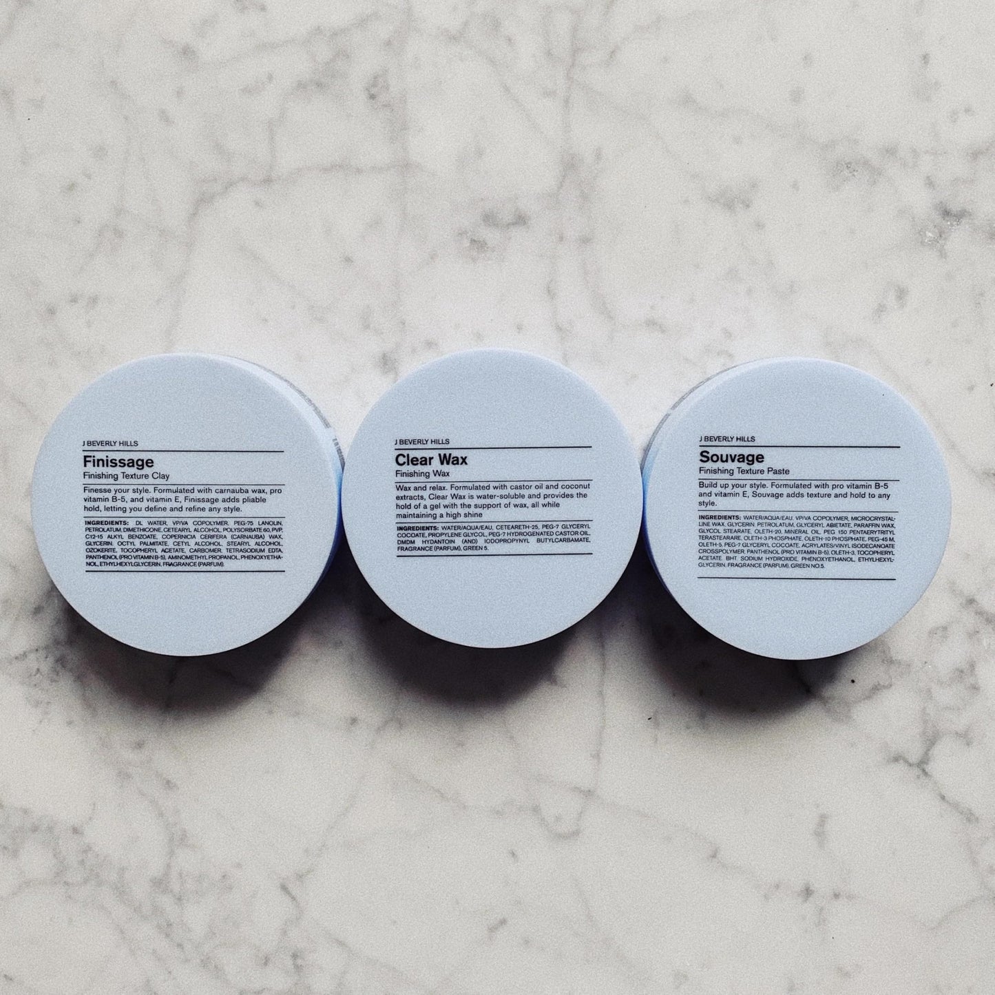 J Beverly Hills Blue Clear Finishing Wax with Castor Oil for Strong Hold and Hair Growth, 2.5 Oz