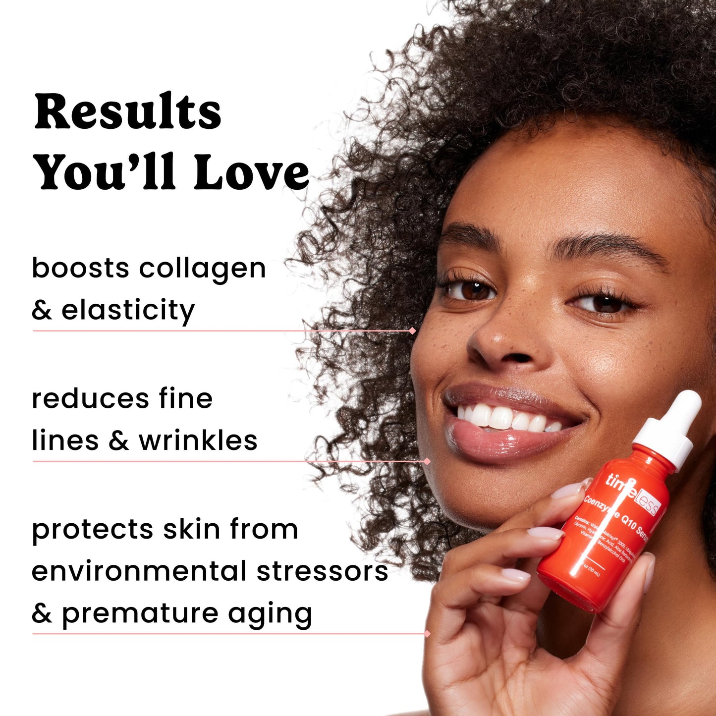Timeless Skin Care Coenzyme Q10 Serum - Skin Care Serum for Smoothing - Fragrance-Free - Coenzyme Q10 - with Hyaluronic Acid - 1 oz