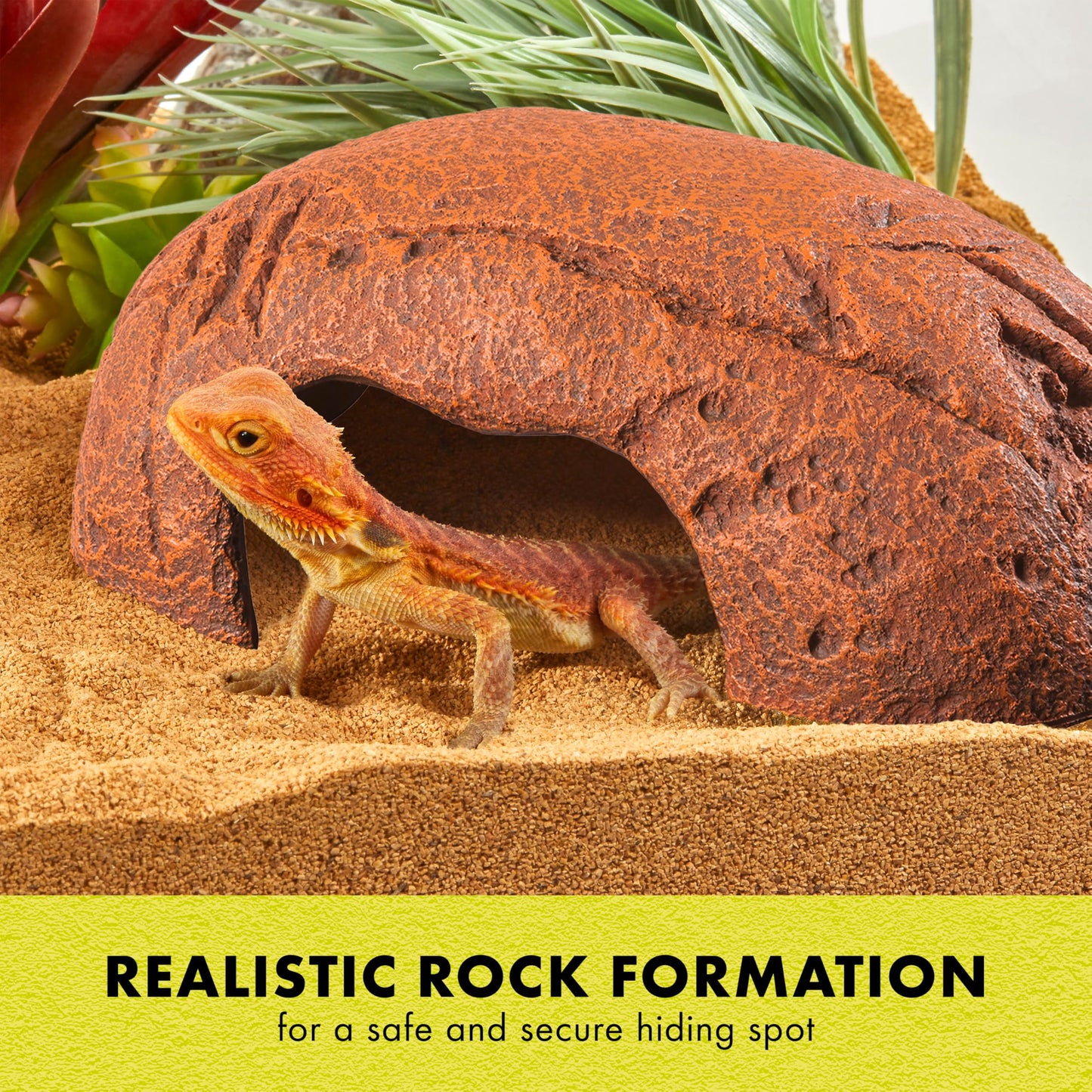 Zilla Rock Den, Naturalistic Rock Décor, Ideal Hideaway for Snakes, Skinks, Geckos, Bearded Dragons, Extra Large