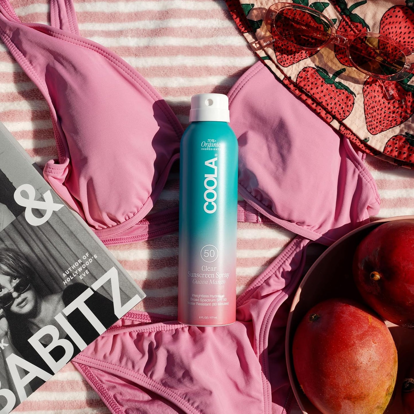 COOLA Organic Sunscreen SPF 50 - Vegan Sunblock Spray for Daily Skin Protection | Guava Mango Scent