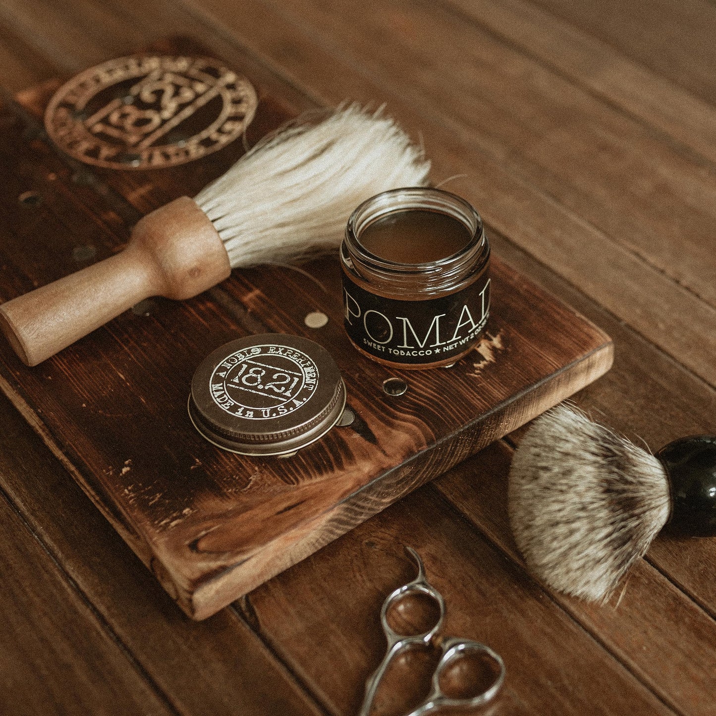 18.21 Man Made Hair Styling Product,2oz. Original Sweet Tobacco Scent in Pomade with High Shine Finish,(Pack of 2)