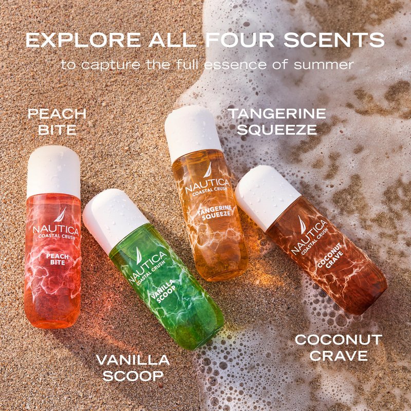 Nautica Peach Bite, a Refreshing Gourmand Hair & Body Mist for Women, Notes of Peach Iced Tea, Peony, and Blond Woods Accord, Long Lasting, 8.0 fl oz