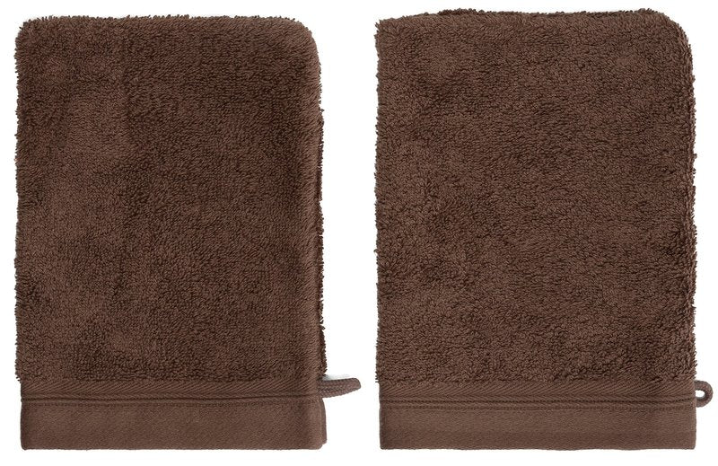 France Luxe Body French-Style Bath Mitt 2-Pack - Brown/Brown