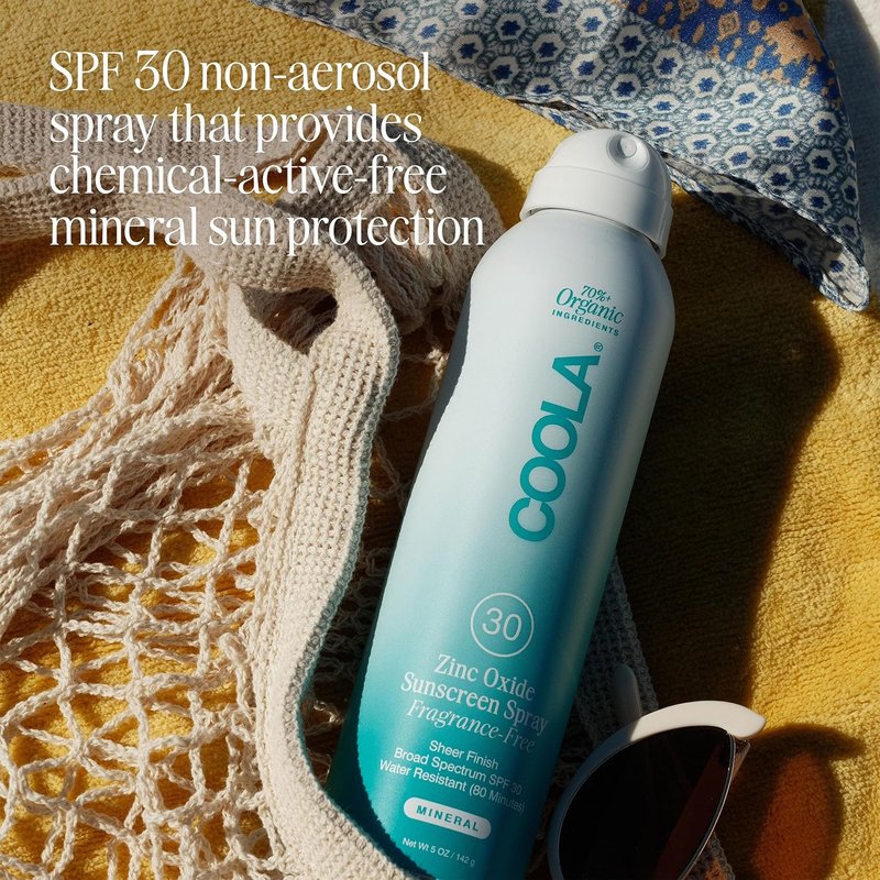 COOLA Organic Mineral Sunscreen SPF 30 - Vegan, Gluten-Free Daily Sunblock Spray | 5 Fl Oz