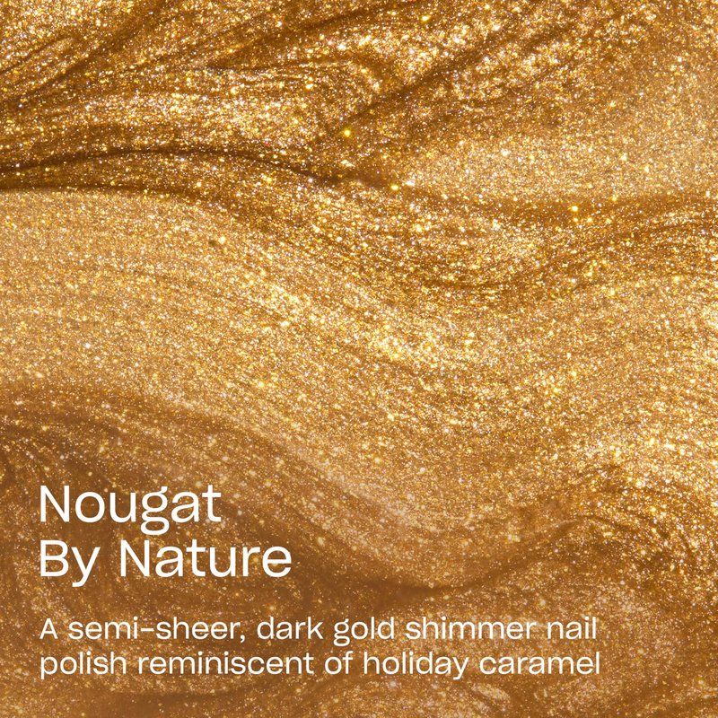 OPI Nail Lacquer Nougat by Nature | Semi-Sheer Bright Warm Dark Gold Shimmer Chip Resistant Nail Polish | Good Enough to Treat Collection | Holiday 2025