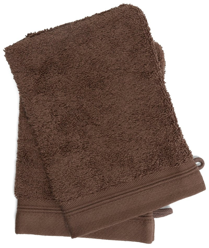 France Luxe Body French-Style Bath Mitt 2-Pack - Brown/Brown