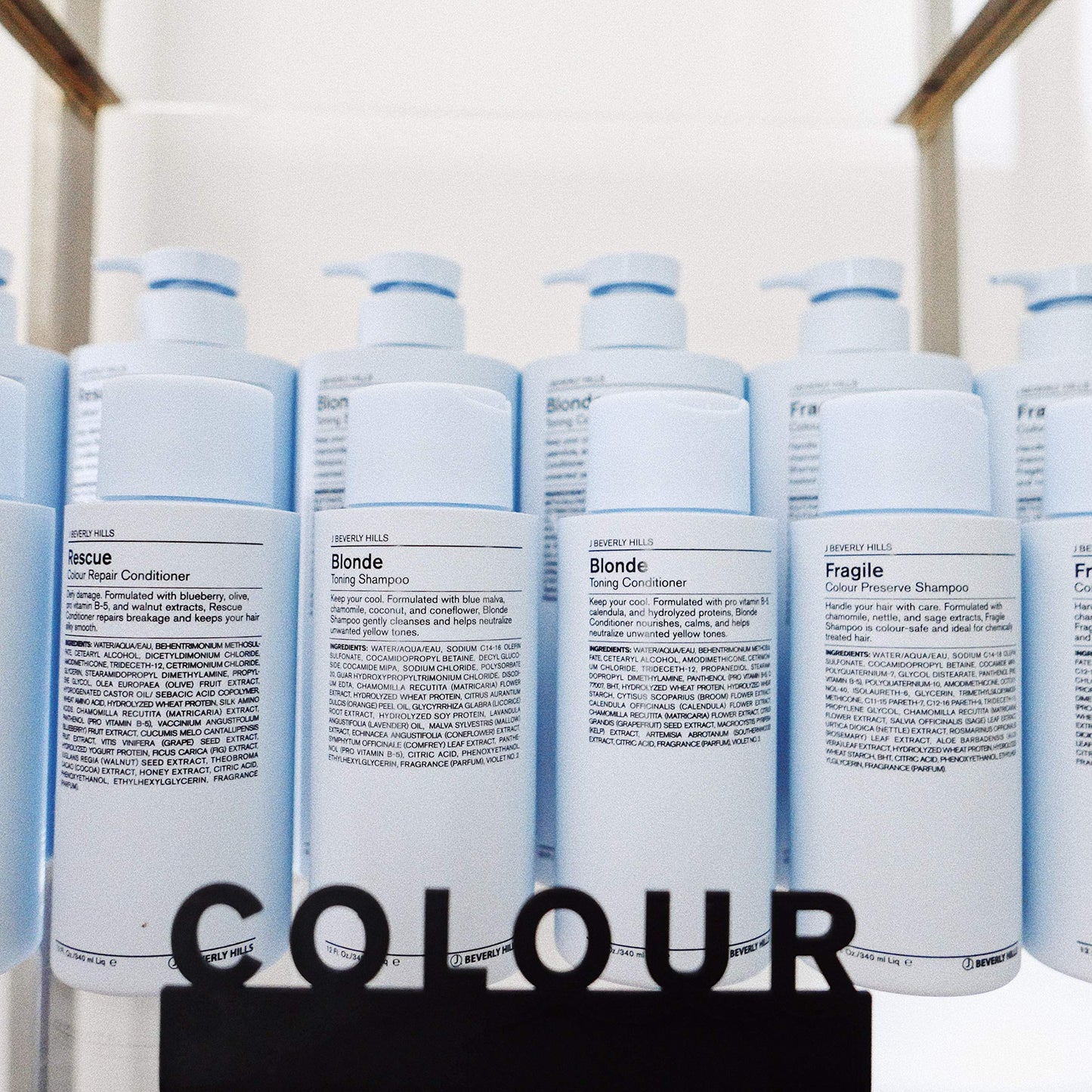 J Beverly Hills Blue Fragile Colour Preserve Shampoo with Sage Oil to Brighten Color, (3 Oz, 12 Oz, 32 Oz)