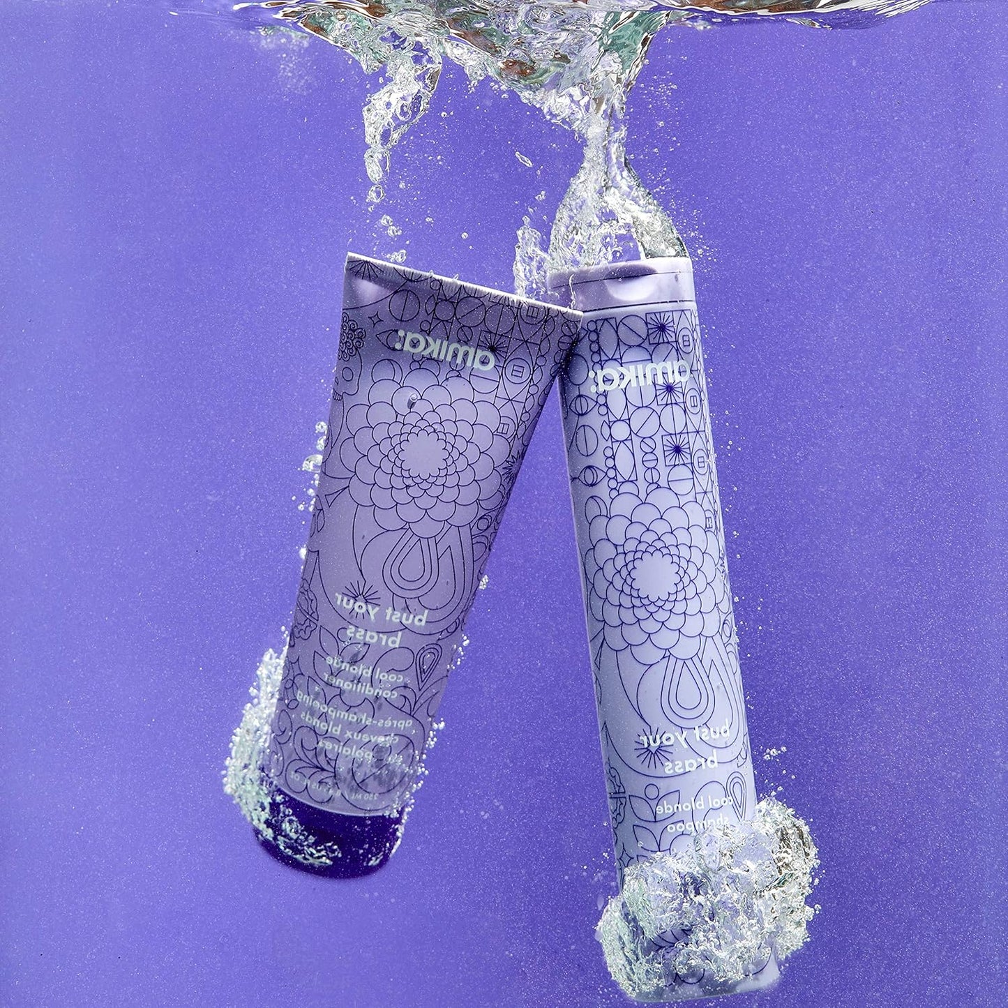Amika Bust Your Brass Cool Blonde Shampoo - Tone & Brighten Blonde Hair | Sulfate-Free Formula