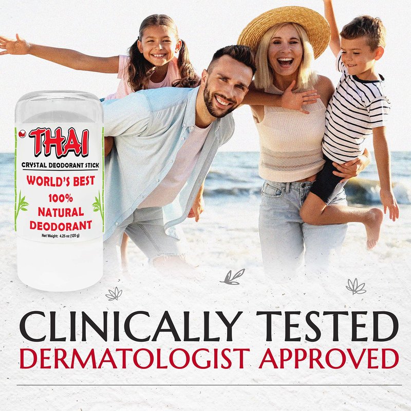2-PACK Thai Deodorant Spray - Made in USA - Whole Body Natural Crystal Salt Deodorant Spray for Women Men & Teens, (8 Oz)