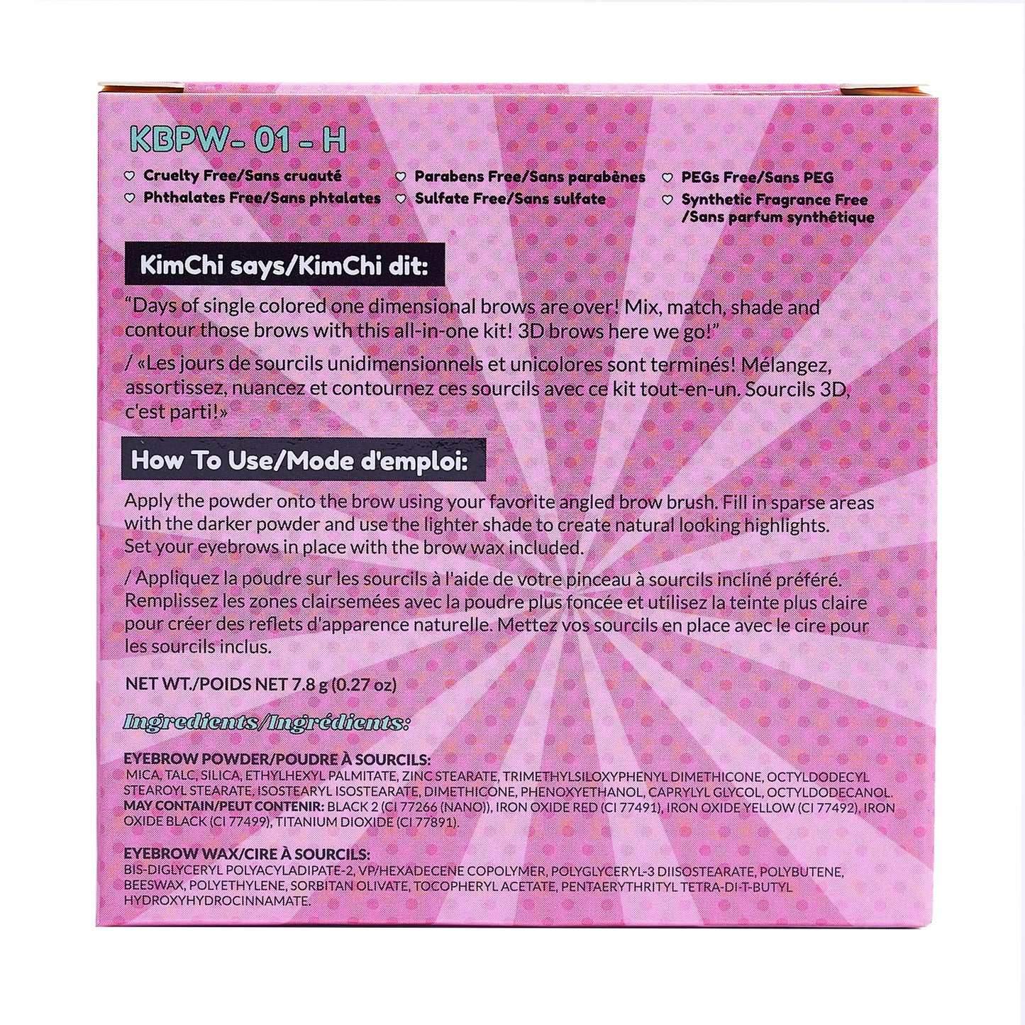 KimChiChic Beauty Kimbrowly Eyebrow Powder Duo with Brow Wax – Natural Looking Brows, 3D Effect, Cruelty Free, Light H 0.27oz