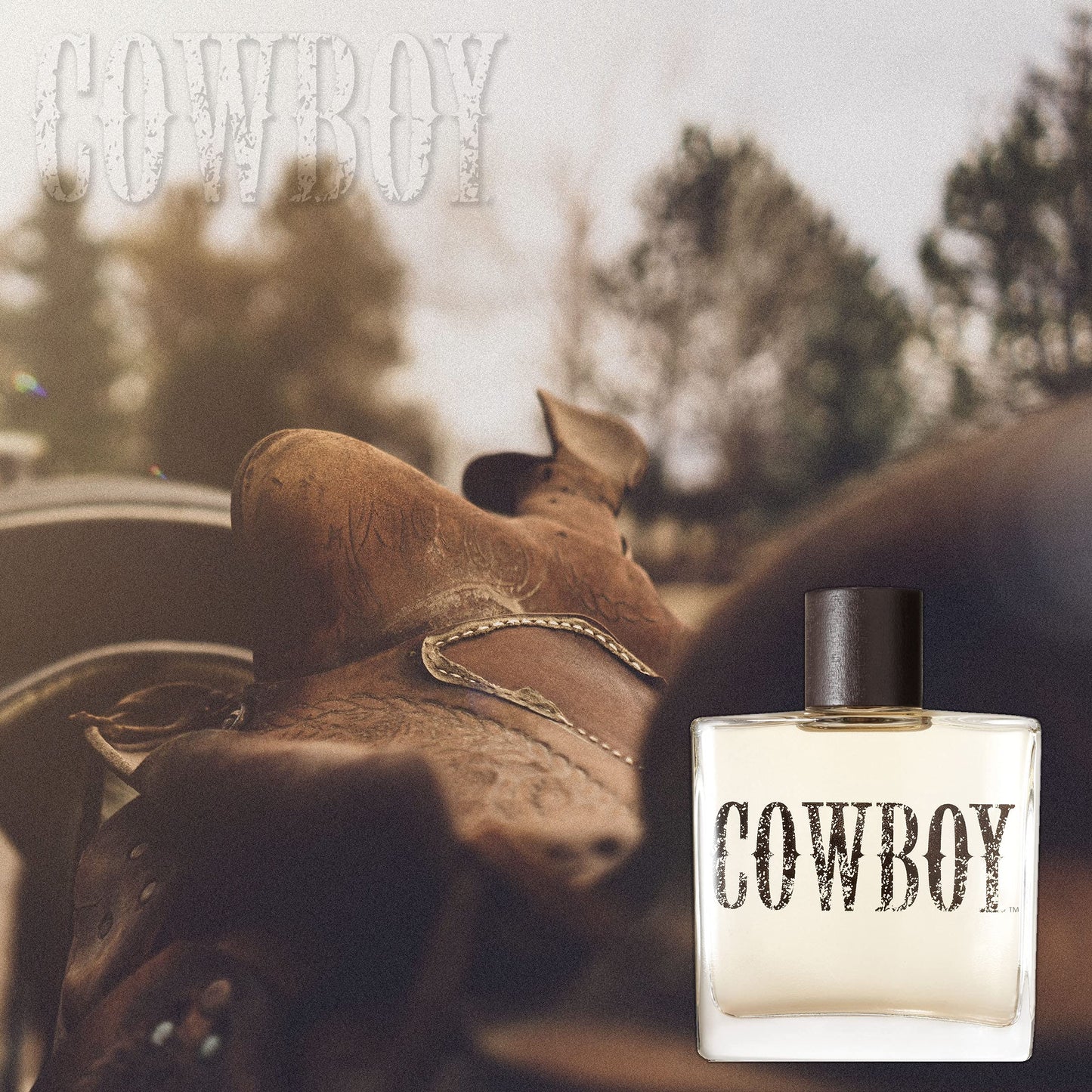 Tru Western Cowboy Cologne for Men 3.4 fl oz, Rugged Woodsy Fragrance, Fresh Moss, Juniper, Sage, Mahogany Woods, Long Lasting, Woody, Spicy, Earthy Masculine Scent